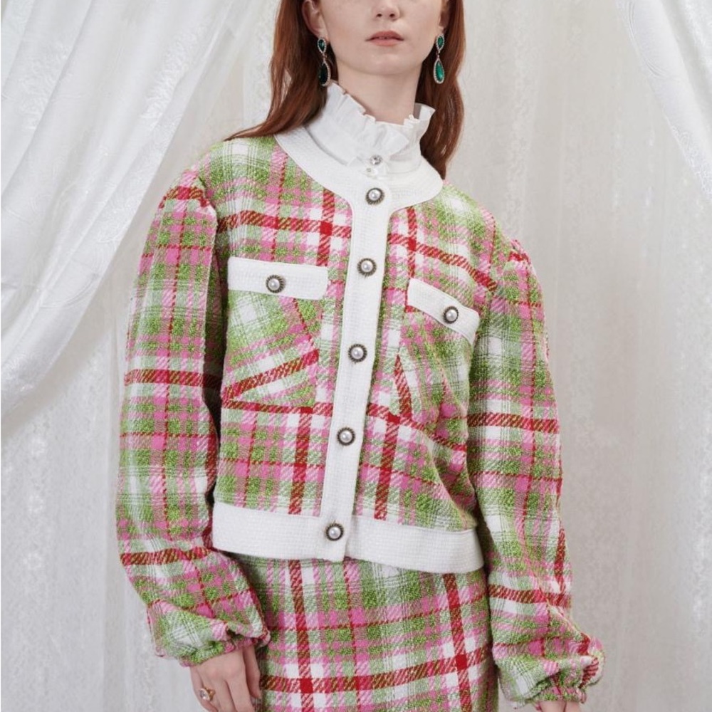 Sister Jane Nora Tweed Cropped Cardigan NWT